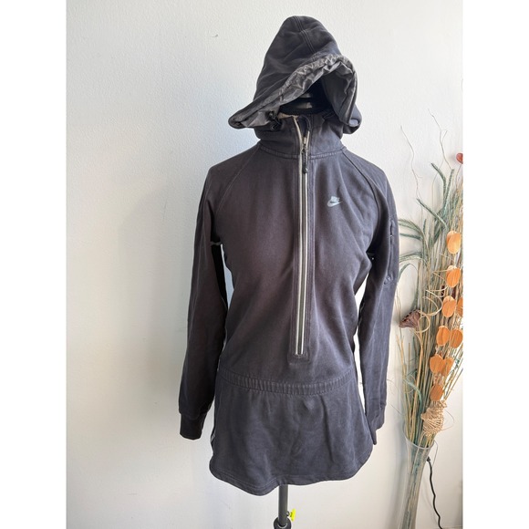 Nike Tops - Vintage Nike Sportswear Womens Half Zip Hoodie Longline Pullover Jacket Size M